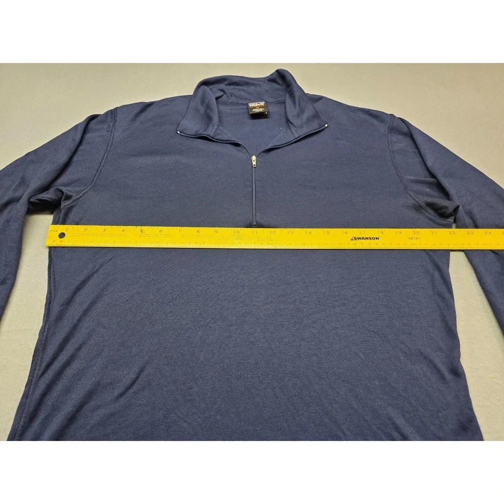 Patagonia Capilene 1/4 Zip Base Layer Shirt M USA Waffle‎ Knit Navy Outdoor